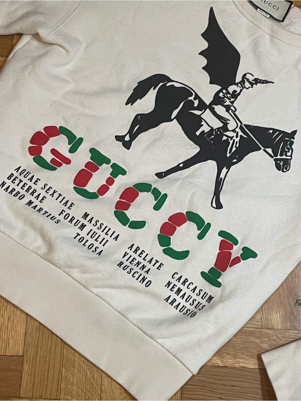 GUCCI~475532 “Guccy” Trainer Pegasus Logo Sweatshirt - Picture 4 of 10